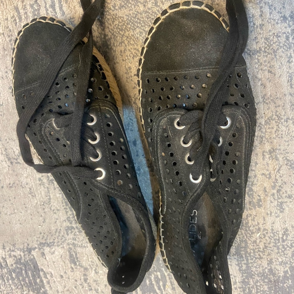 J Slides Black Espadrilles
